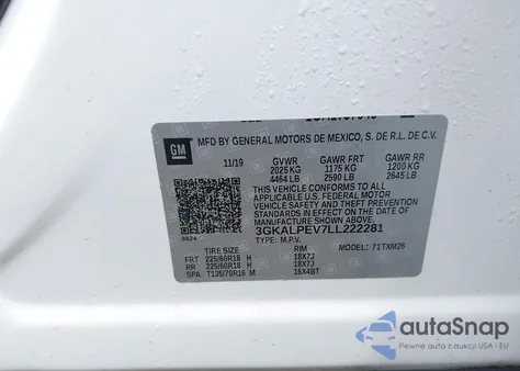2020 GMC Terrain Fwd Slt from USA, damaged, VIN 3GKALPEV7LL222281